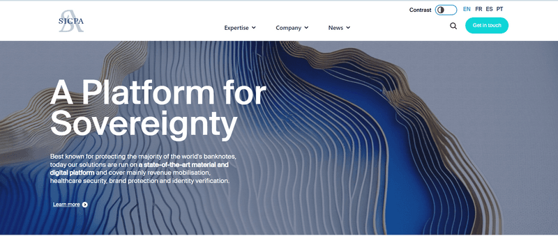SICPA security inks and integrated tacking solutions.