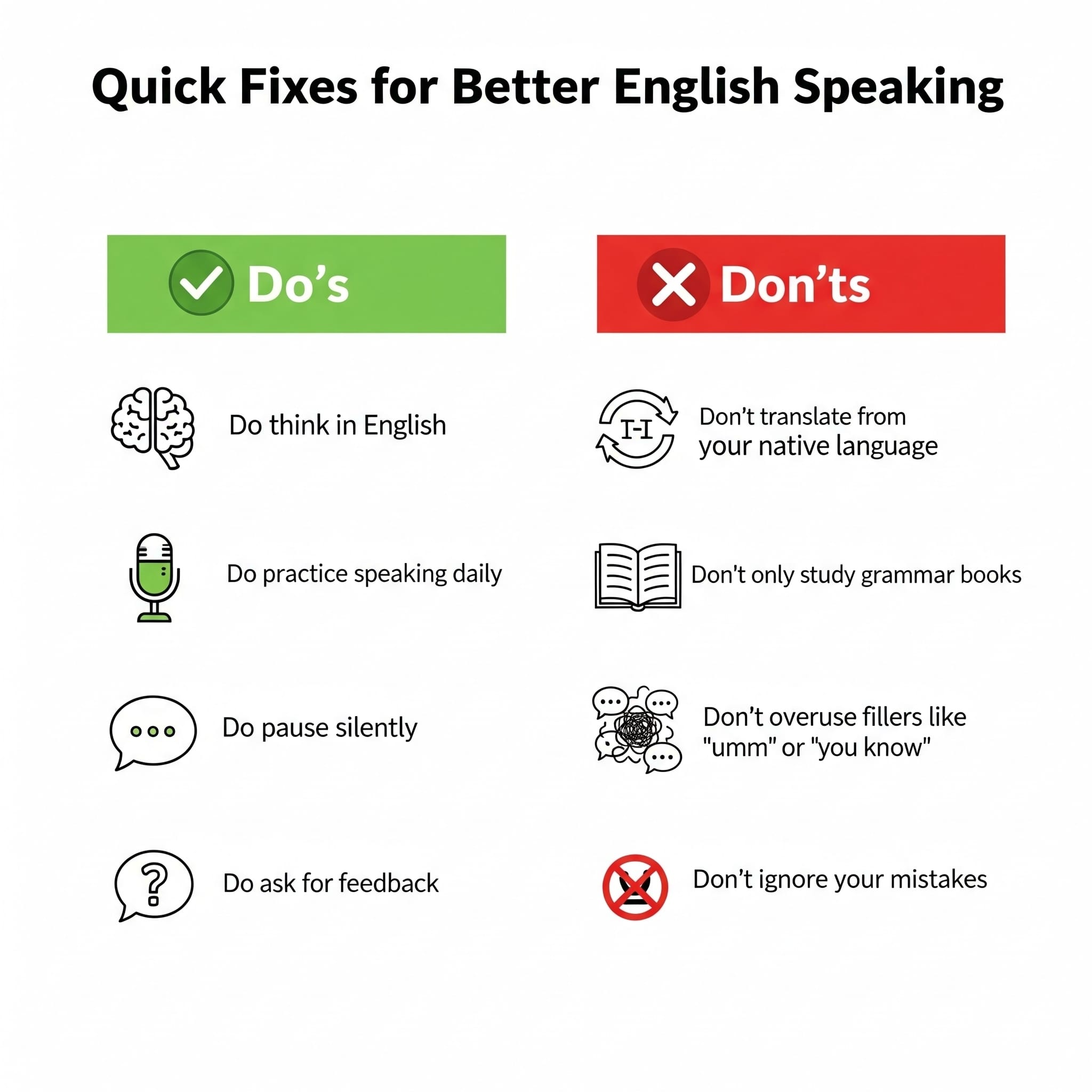 Quick Fixes for English Mistakes