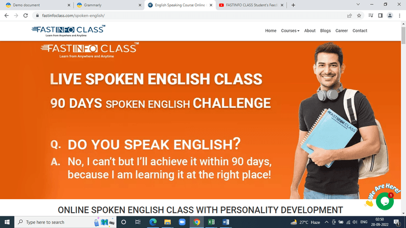 Fastinfoclass - Certified & Recognized Online Spoken English Course - image - screenshot - jpg