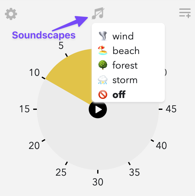 Llama Life productivity app showing pie timer and soundscapes features