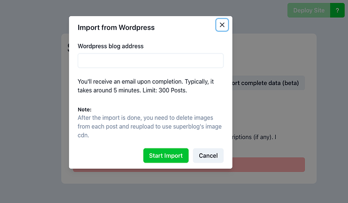 Migrate from WordPress to Superblog
