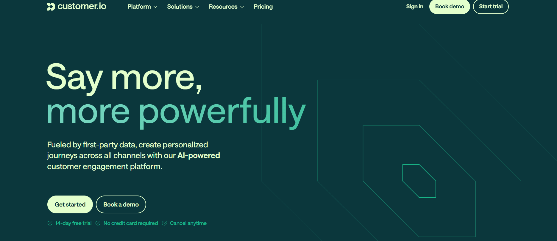 Customer.io homepage