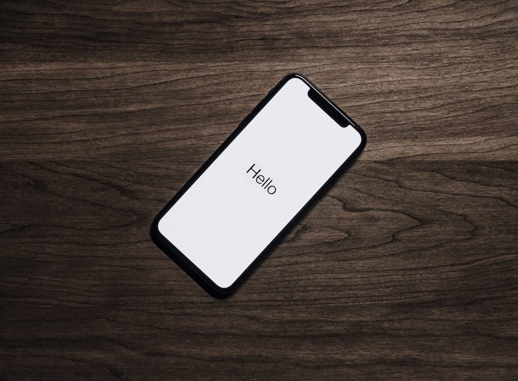 a hello message on a smartphone