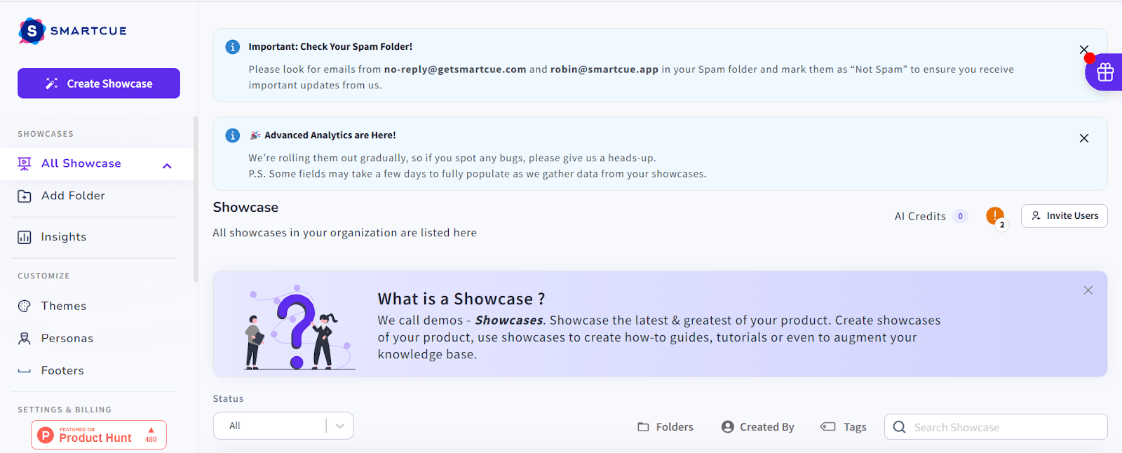 Create a showcase