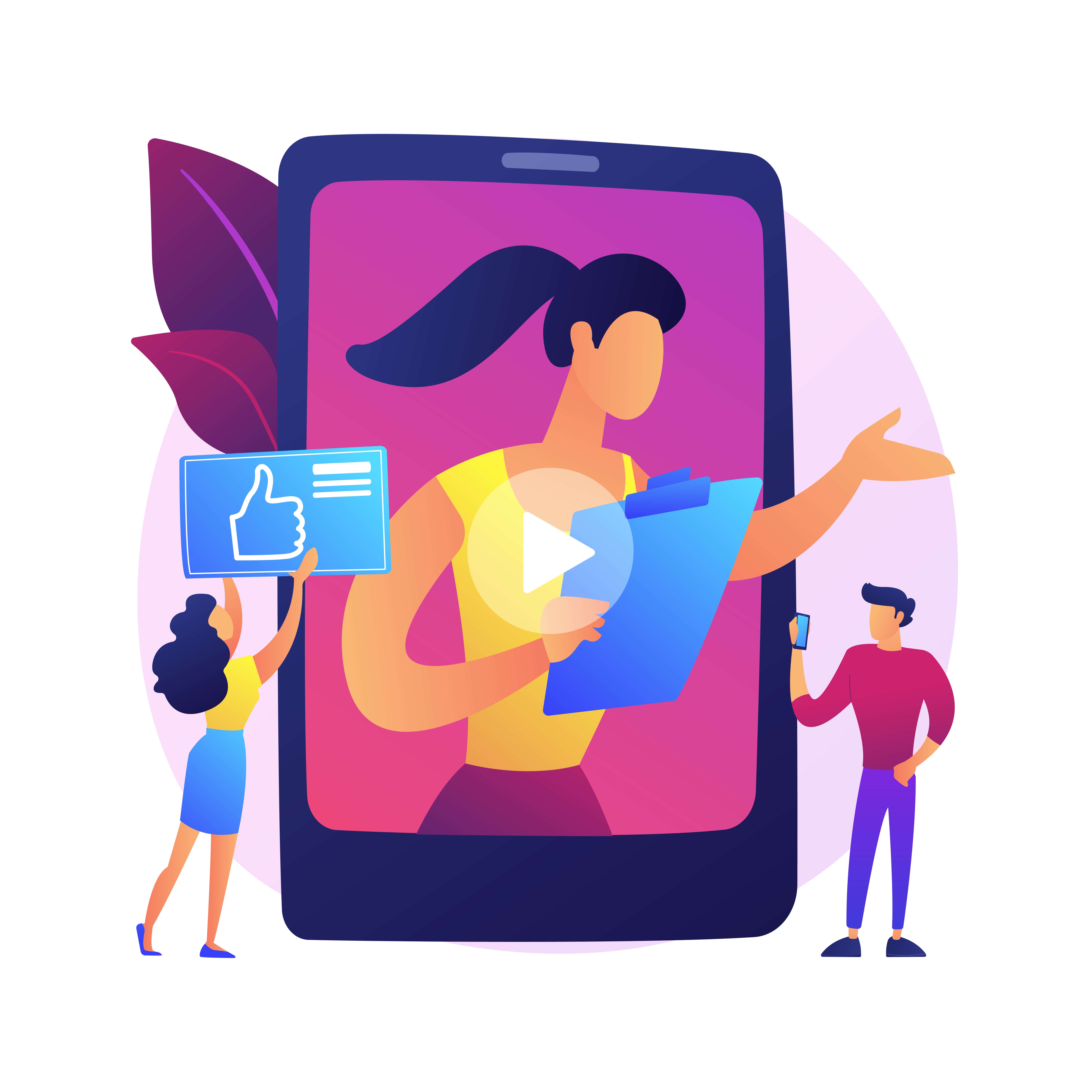 Illustration of product demo video