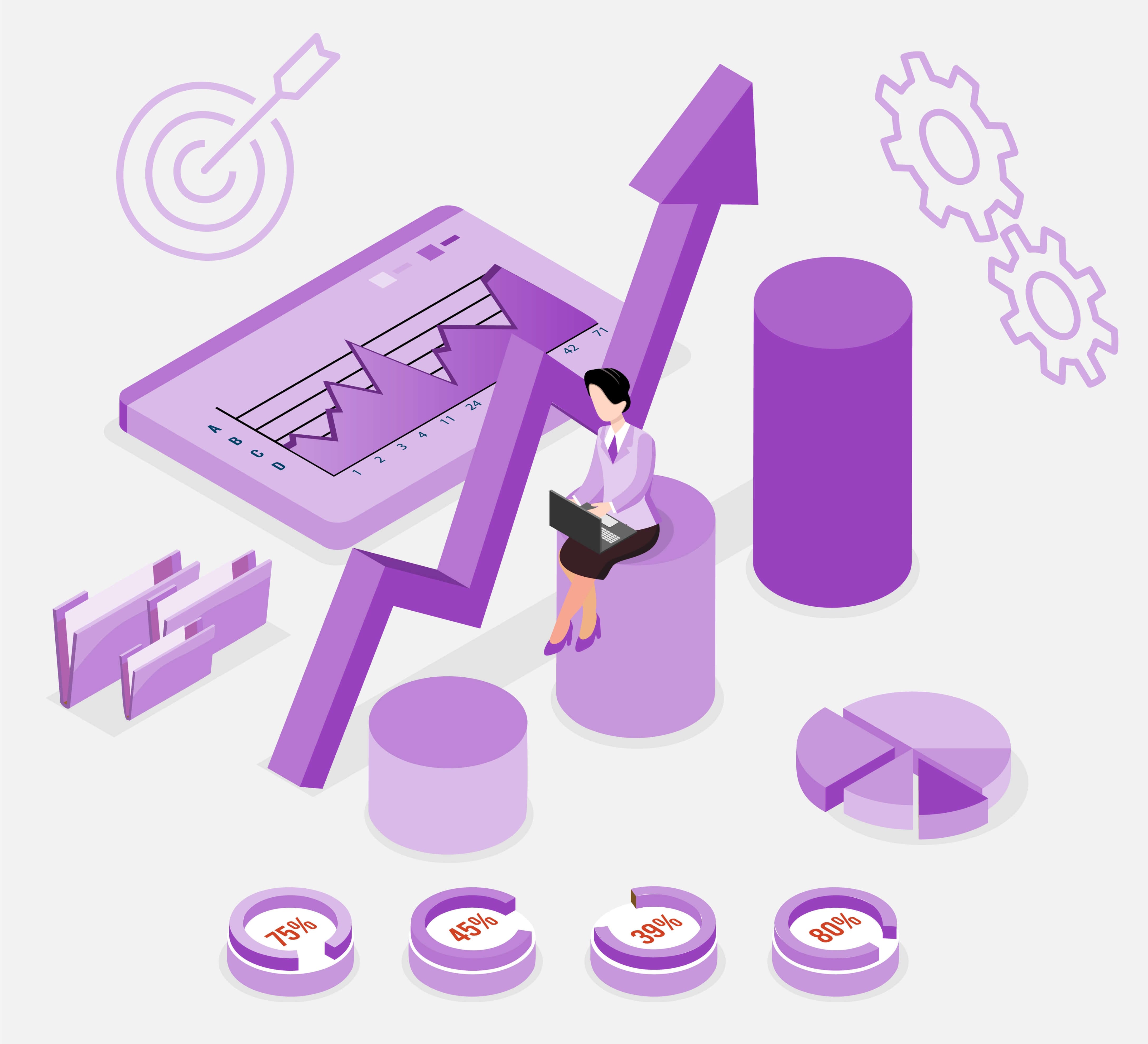 Businesswoman lead and present businesspeople for training business plan