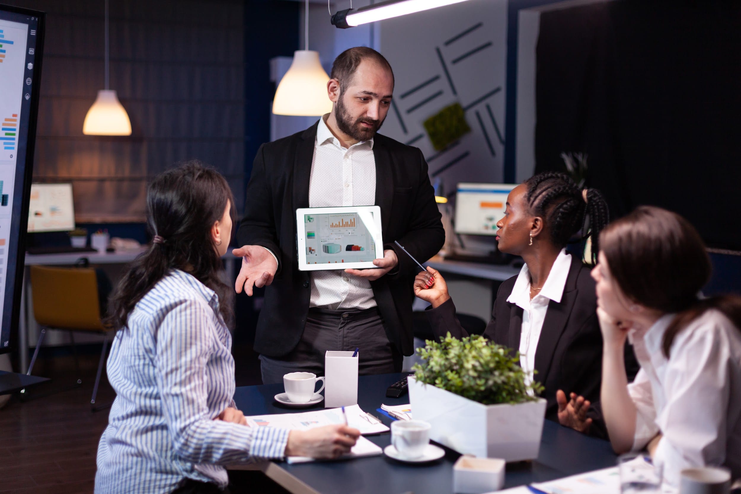 Team collaborating on marketing enablement