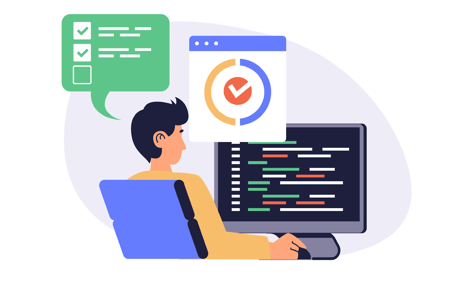 Software testing vector illustration