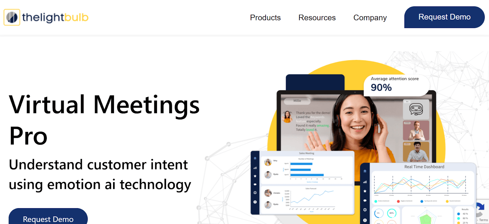 Screenshot of LightBulb's homepage