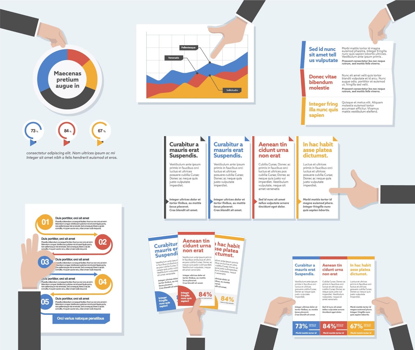 Hands presenting Business Infographic