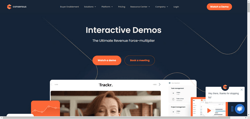 A screenshot of Consensus interactive demo software
