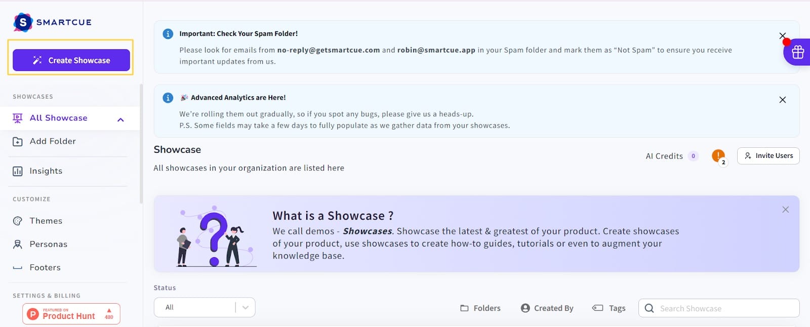 Create a showcase
