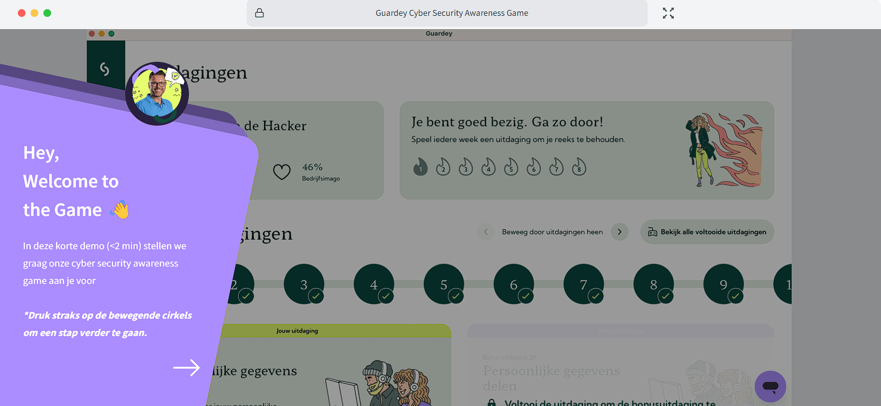Screenshot of Guardey demo