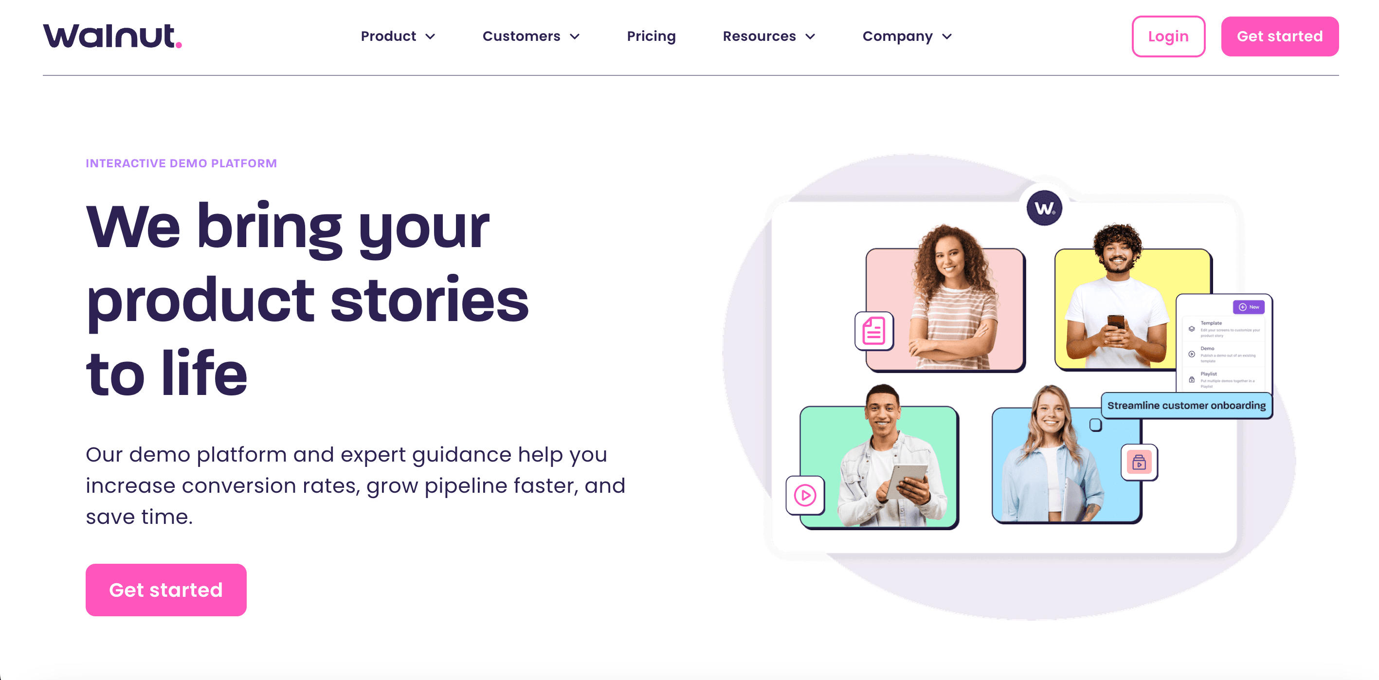 Walnut.io homepage