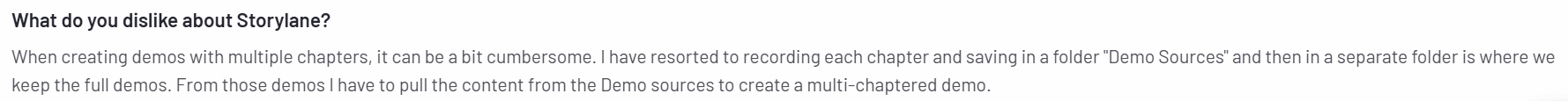 A screenshot of Storylane's g2 reviews