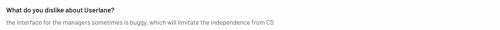 A screenshot of Userlane's G2 review.
