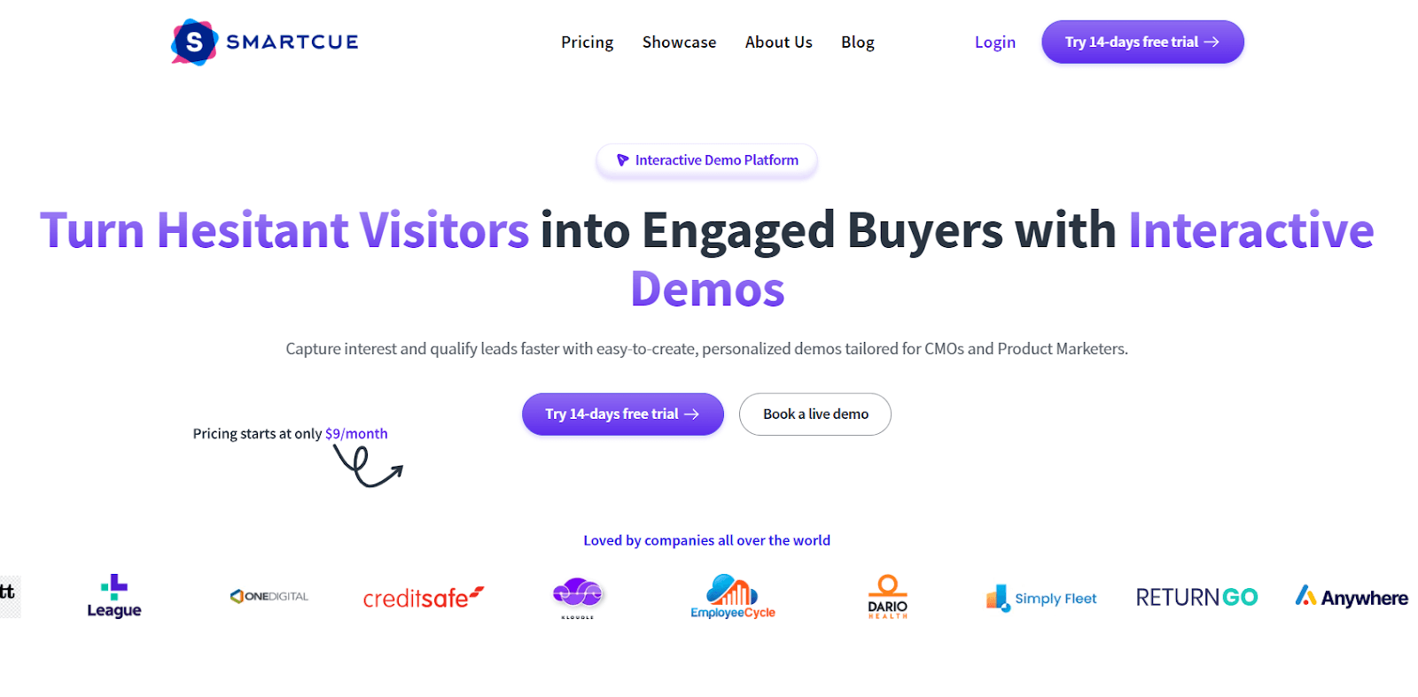 Smartcue landing page
