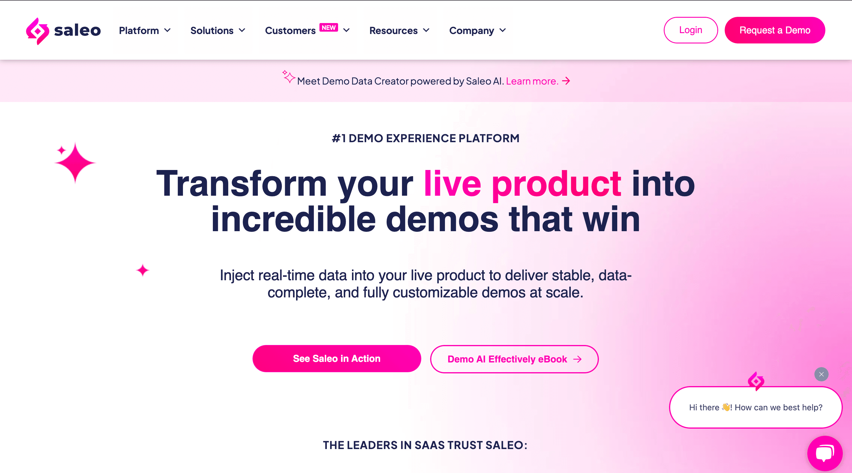 Dashboard of Saleo