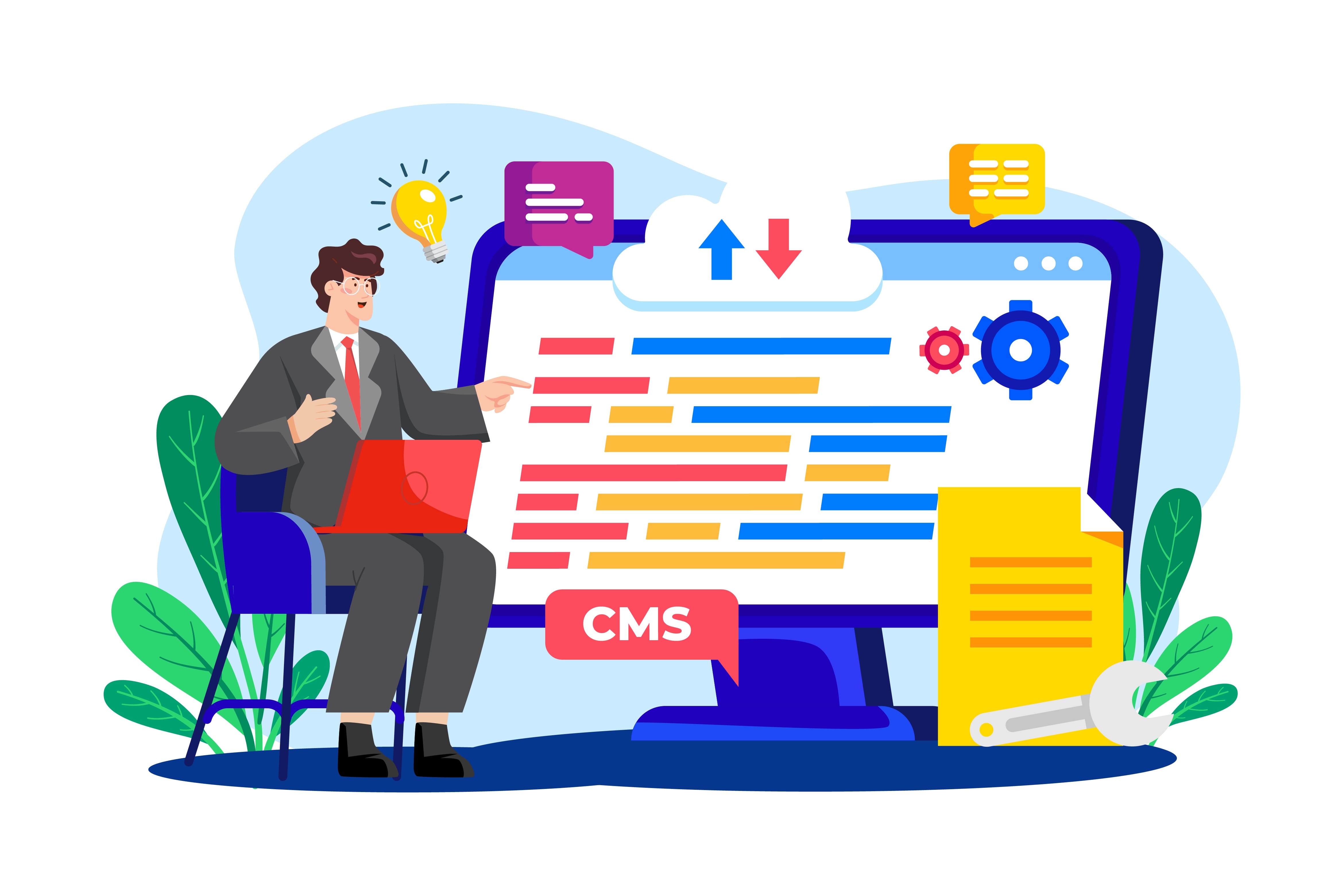 Illustration of a team working on a software