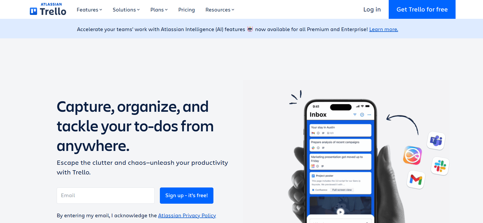 Trello home page