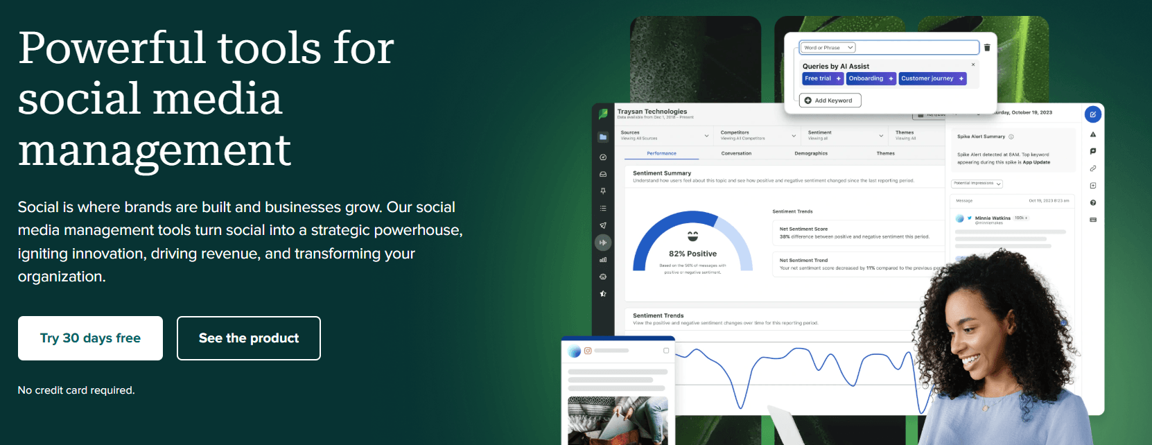 Screenshot of sprout social homepage