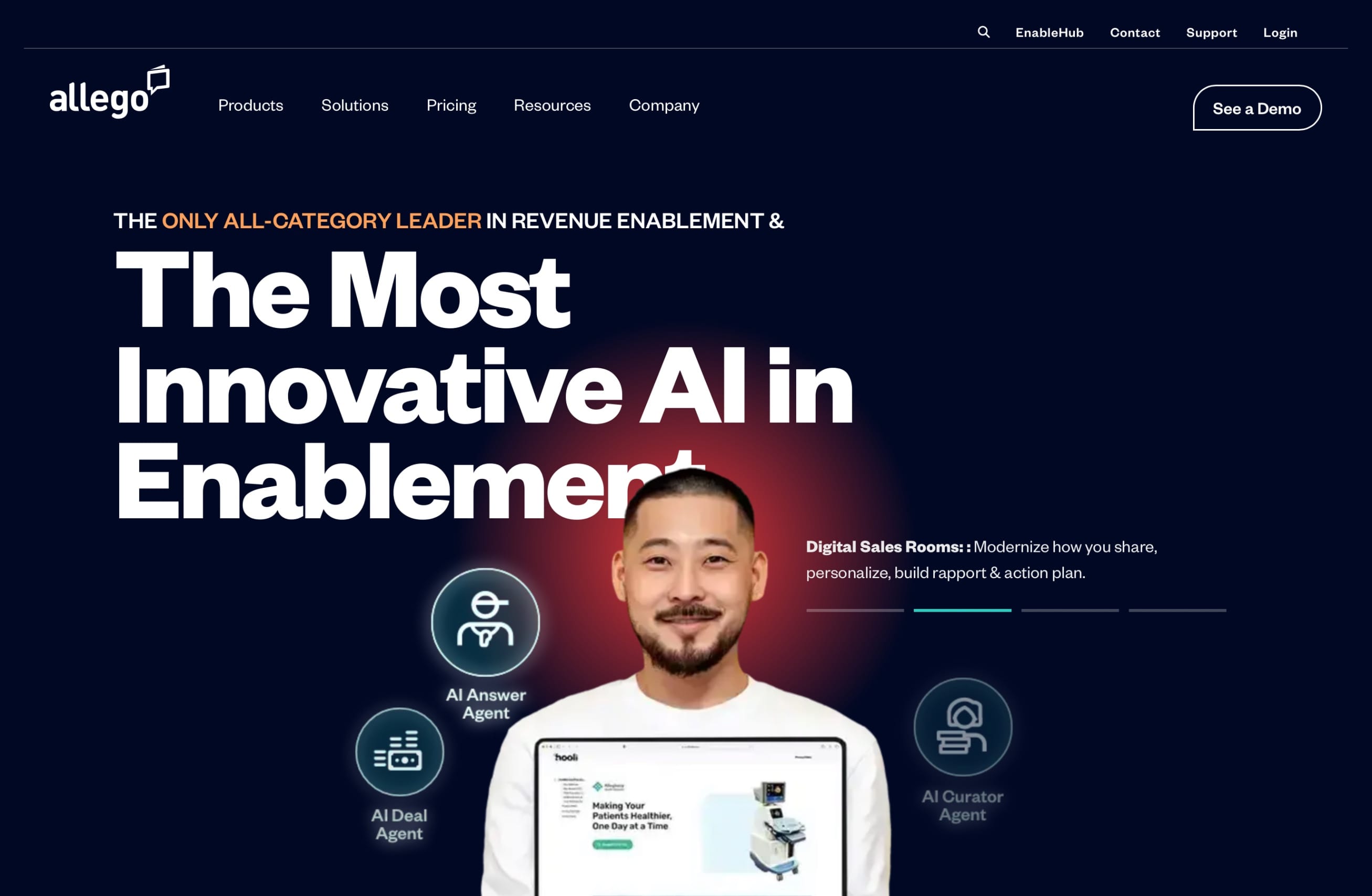 Allego Landing Page Screenshot.