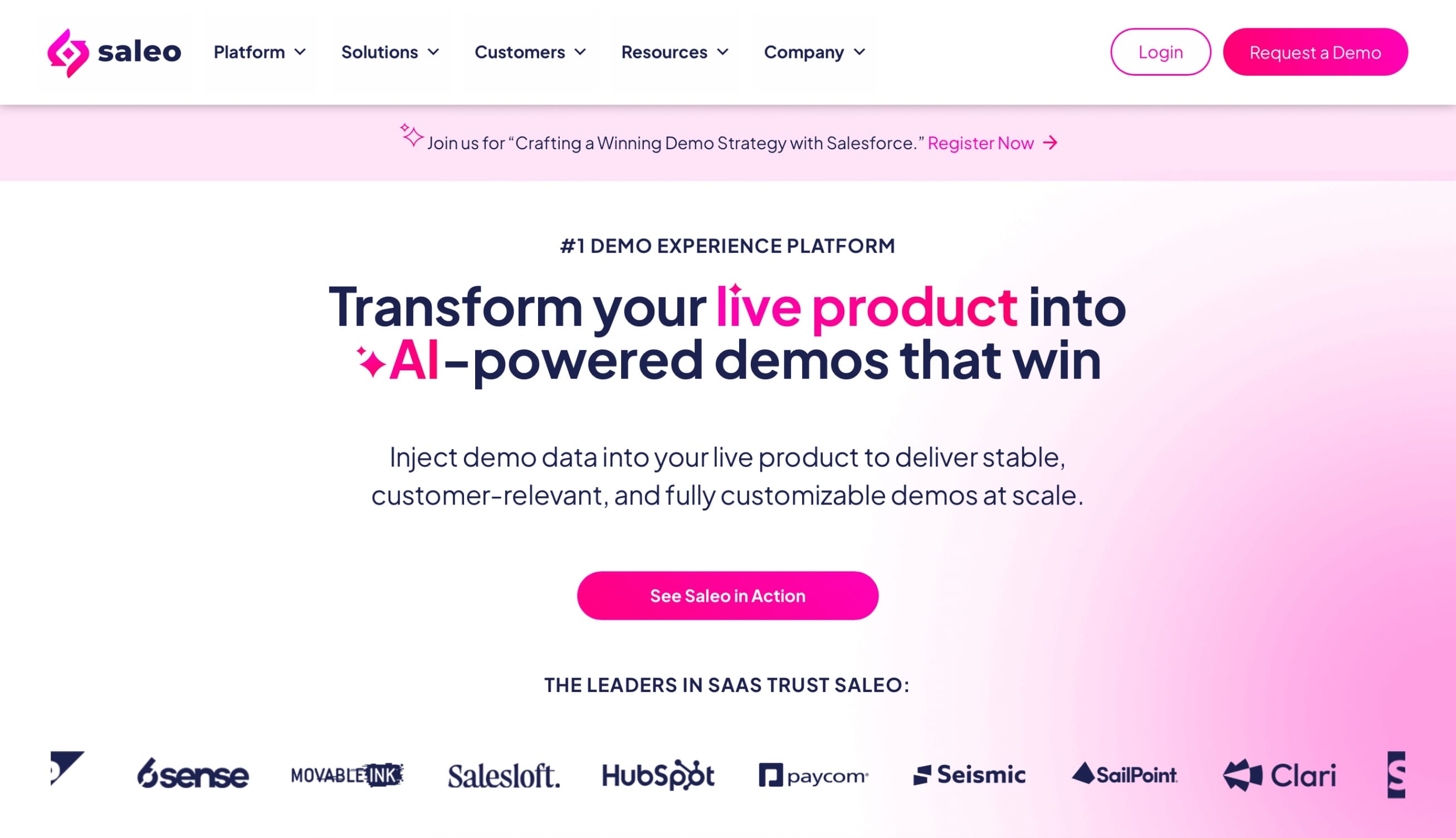 Saleo Landing Page Screenshot