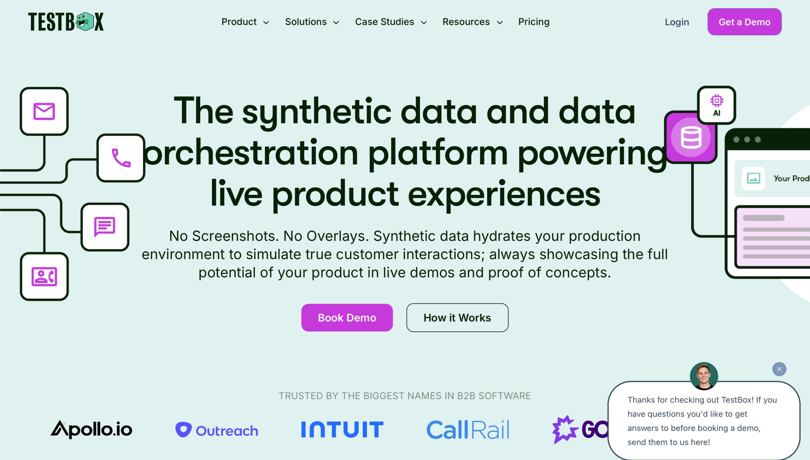 TestBox Landing Page Screenshot