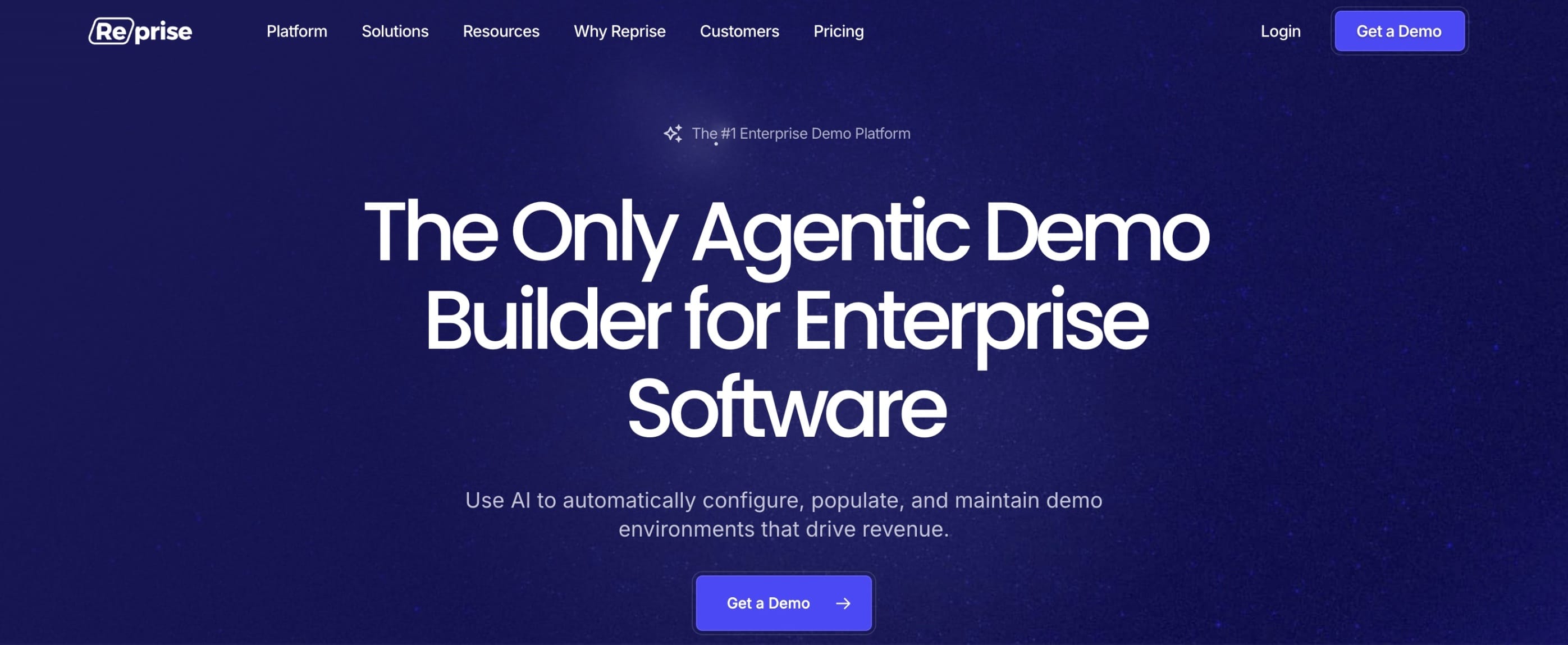 Screenshot of Reprise homepage