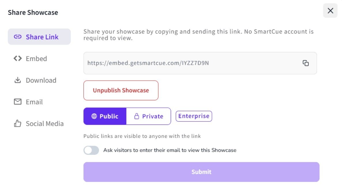 Publishing showcase