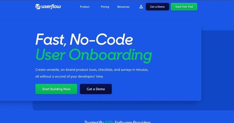 Userflow Landing Page Screenshot