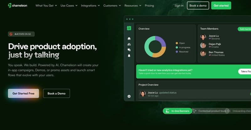 Screenshot of Chameleon home page