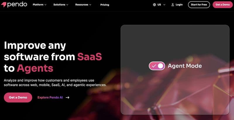 Screenshot of Pendo's homepage