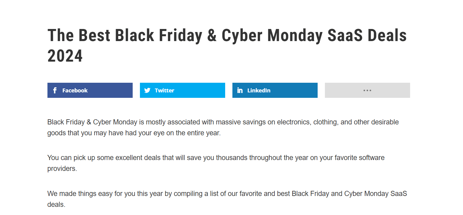 Best Saas Black Friday deals