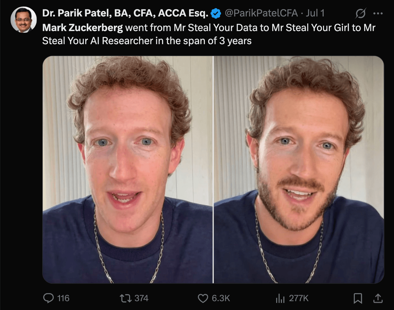 Social media reactions to Mark Zuckerberg hiring OpenAI employees