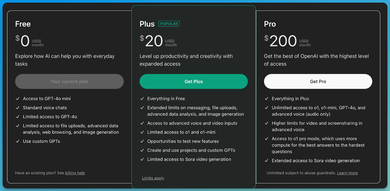 ChatGPT Pricing