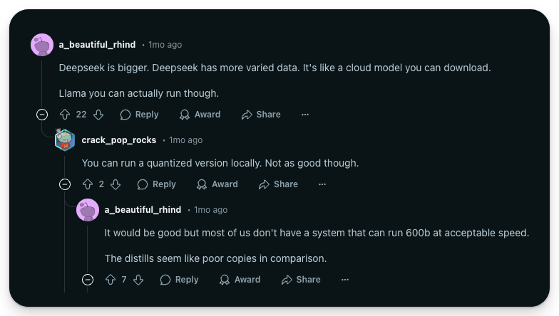 DeepSeek vs Llama