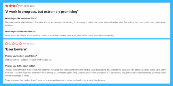 Notta Reviews