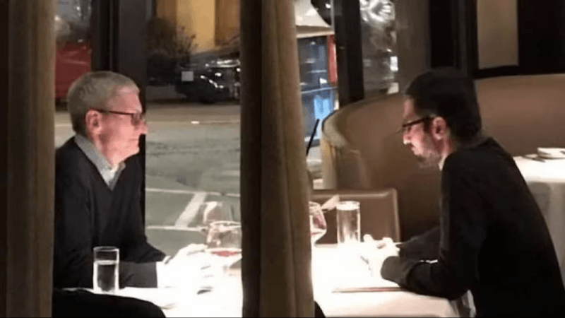 Google CEO and Apple CEO meeting