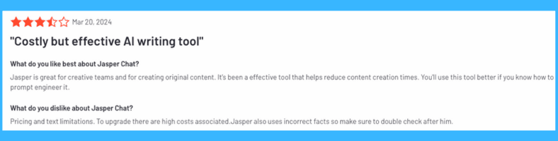 Jasper Chat Reviews