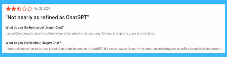 Jasper Chat Reviews