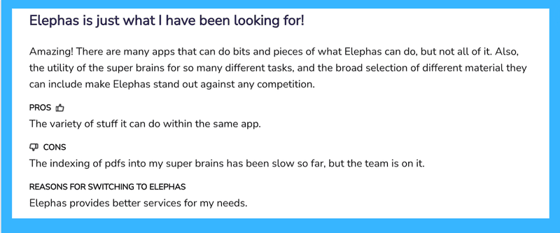 Elephas Reviews