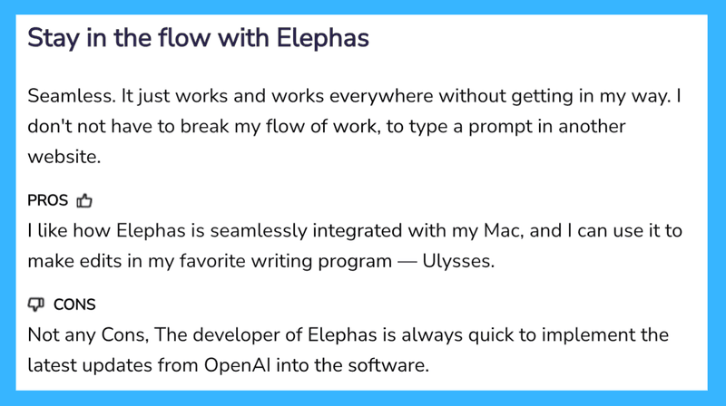 Elephas Reviews