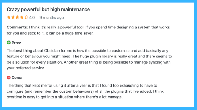 Obsidian Reviews 