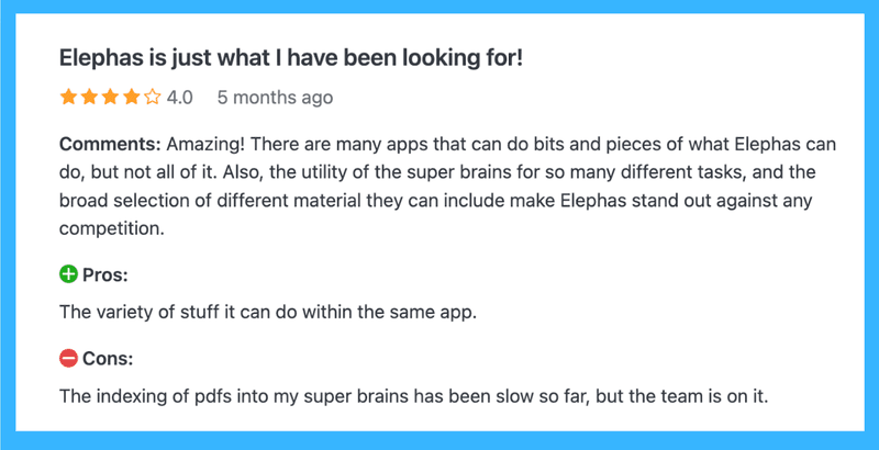 Elephas Reviews