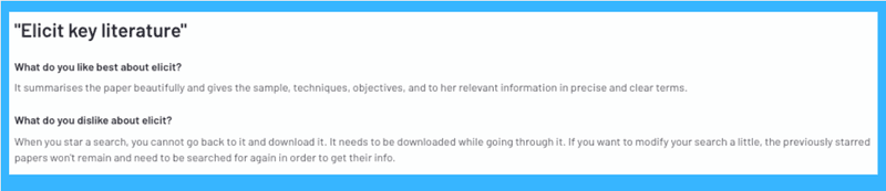 Elicit Reviews