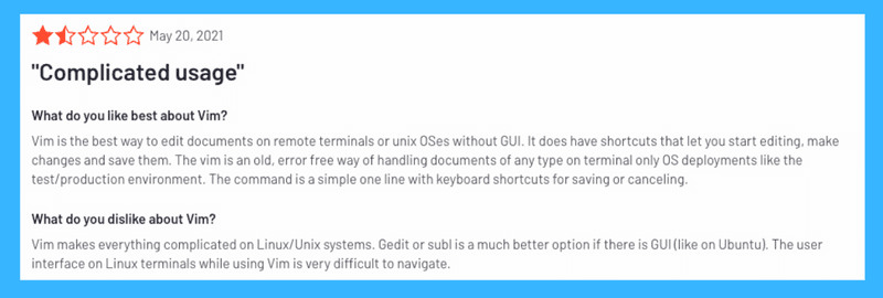 Vim Reviews 