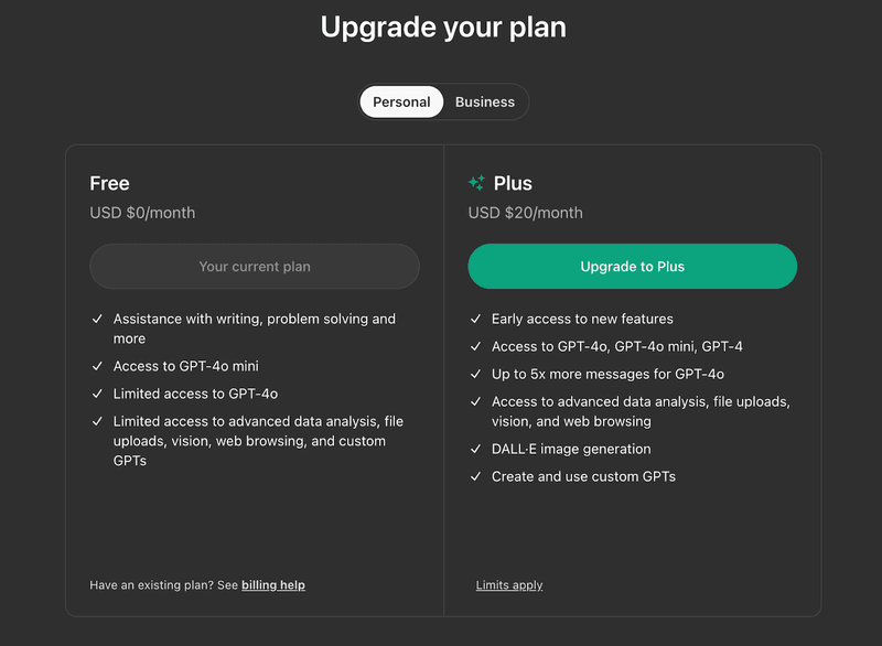 ChatGPT Pricing 