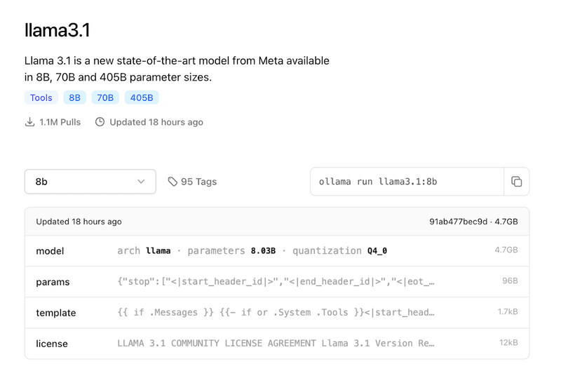 How to install LIama 3.1 model 