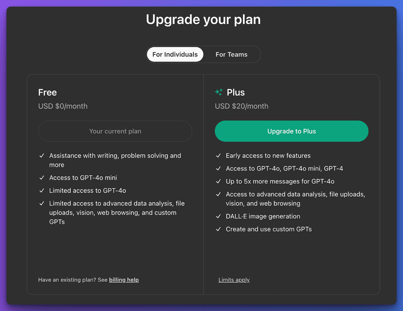 ChatGPT Pricing 